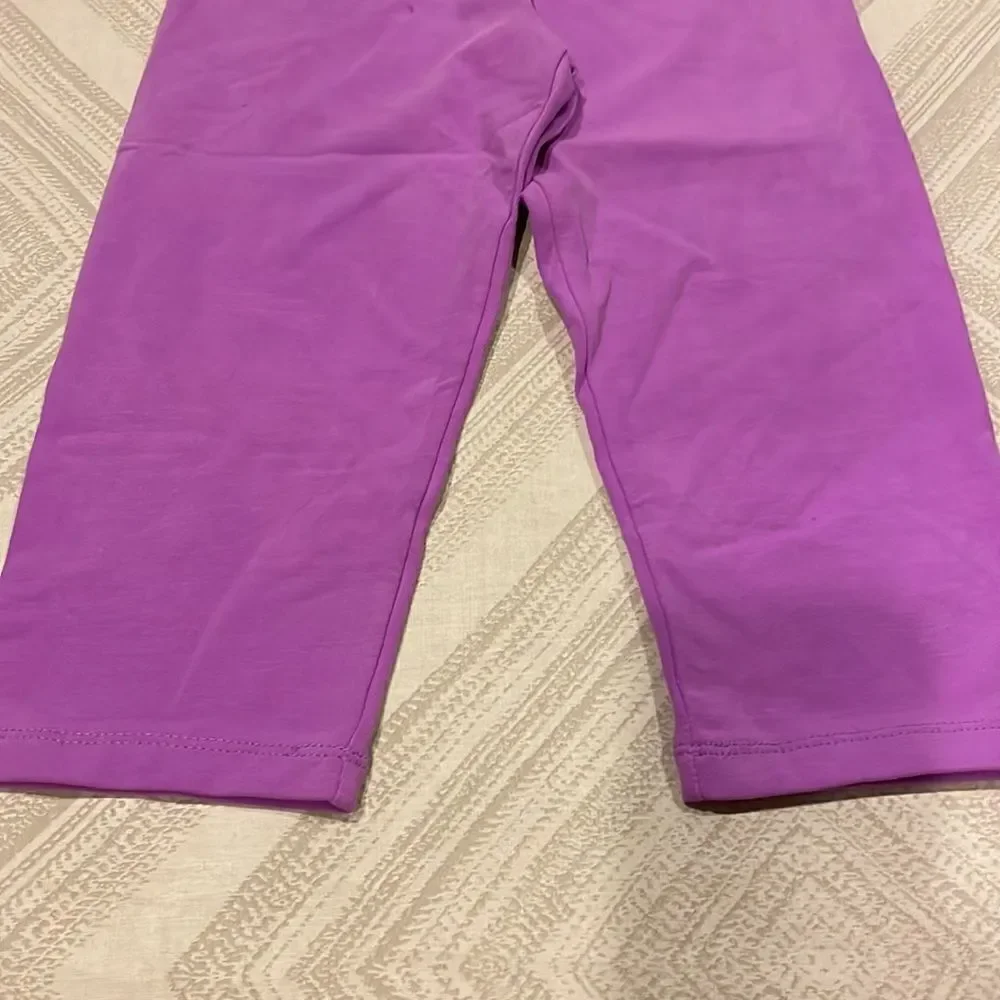 Crewcuts Girls Purple & White Capri Leggings (2)